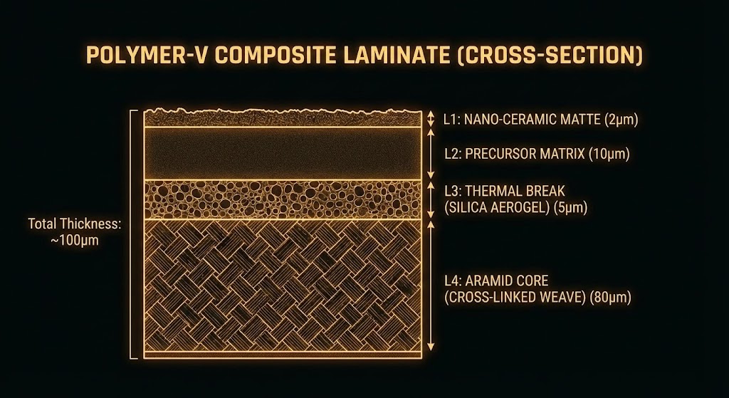 Cross-Section of Polymer-V Layers